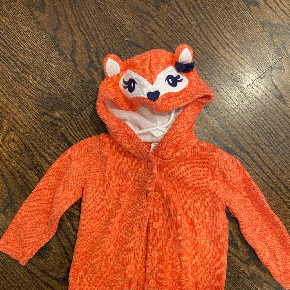 Gymboree Fairy Tale Forest Fox Hooded Sweater Orange 12–18M Fall